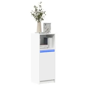 Aparador con luz LED madera de ingeniería blanco 38x34x100 cm de , Aparadores - Ref: Foro24-852166, Precio: 56,71 €, Descuent...