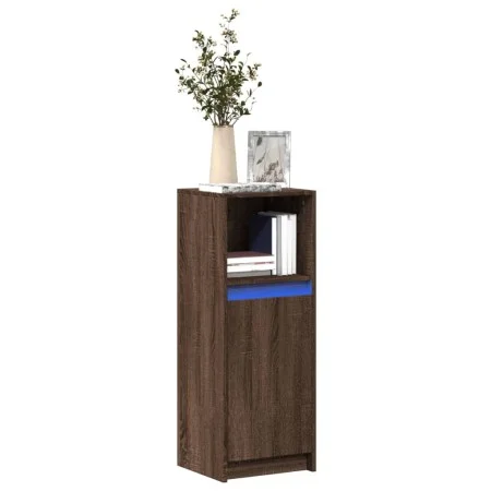 Aparador con LED madera ingeniería marrón roble 38x34x100 cm de , Aparadores - Ref: Foro24-852172, Precio: 55,49 €, Descuento: %