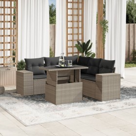 Set de sofás de jardín 6 pzas y cojines ratán sintético gris de , Conjuntos de jardín - Ref: Foro24-3269162, Precio: 473,57 €...