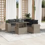 Set de sofás de jardín 6 pzas y cojines ratán sintético gris de , Conjuntos de jardín - Ref: Foro24-3269162, Precio: 473,57 €...