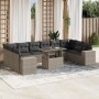Set de sofás de jardín 11 pzas y cojines ratán sintético gris de , Conjuntos de jardín - Ref: Foro24-3269412, Precio: 885,19 ...