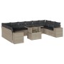 Set de sofás de jardín 11 pzas y cojines ratán sintético gris de , Conjuntos de jardín - Ref: Foro24-3269412, Precio: 885,19 ...