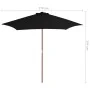Sombrilla de jardín con palo de madera negra 270 cm de vidaXL, Sombrillas - Ref: Foro24-313762, Precio: 66,61 €, Descuento: %