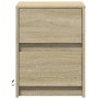 Mesita de noche con luces LED madera de ingeniería roble Sonoma de , Mesitas de noche - Ref: Foro24-852037, Precio: 50,98 €, ...