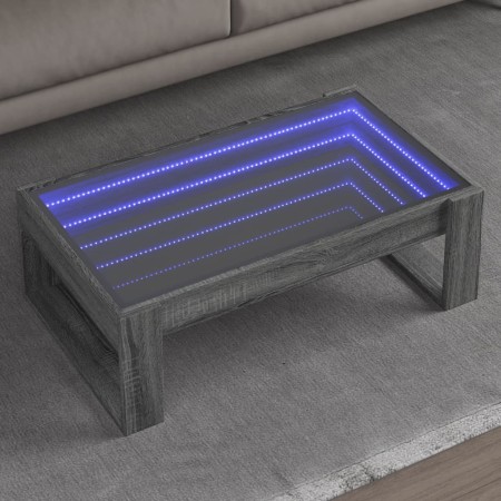 Mesa de centro con Infinity LED gris Sonoma 90x53x30 cm de , Mesas de centro - Ref: Foro24-847642, Precio: 113,41 €, Descuent...