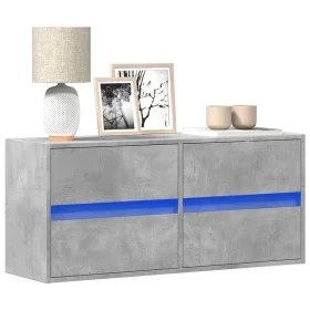 Mueble de TV de pared con luces LED gris hormigón 100x31x45 cm de , Muebles TV - Ref: Foro24-852295, Precio: 72,56 €, Descuen...