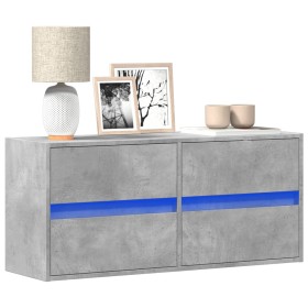 Mueble de TV de pared con luces LED gris hormigón 100x31x45 cm de , Muebles TV - Ref: Foro24-852295, Precio: 73,46 €, Descuen...