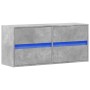 Mueble de TV de pared con luces LED gris hormigón 100x31x45 cm de , Muebles TV - Ref: Foro24-852295, Precio: 73,46 €, Descuen...