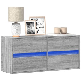 Mueble de TV de pared con luces LED gris Sonoma 100x31x45 cm de , Muebles TV - Ref: Foro24-852297, Precio: 77,91 €, Descuento: %