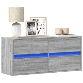 Mueble de TV de pared con luces LED gris Sonoma 100x31x45 cm de , Muebles TV - Ref: Foro24-852297, Precio: 76,91 €, Descuento: %