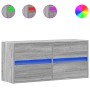 Mueble de TV de pared con luces LED gris Sonoma 100x31x45 cm de , Muebles TV - Ref: Foro24-852297, Precio: 77,91 €, Descuento: %