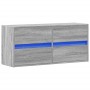 Mueble de TV de pared con luces LED gris Sonoma 100x31x45 cm de , Muebles TV - Ref: Foro24-852297, Precio: 77,91 €, Descuento: %