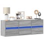 Mueble de TV de pared con luces LED gris Sonoma 130x31x45 cm de , Muebles TV - Ref: Foro24-852304, Precio: 101,74 €, Descuent...