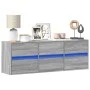 Mueble de TV de pared con luces LED gris Sonoma 130x31x45 cm de , Muebles TV - Ref: Foro24-852304, Precio: 100,41 €, Descuent...