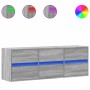 Mueble de TV de pared con luces LED gris Sonoma 130x31x45 cm de , Muebles TV - Ref: Foro24-852304, Precio: 101,74 €, Descuent...