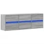 Mueble de TV de pared con luces LED gris Sonoma 130x31x45 cm de , Muebles TV - Ref: Foro24-852304, Precio: 100,41 €, Descuent...