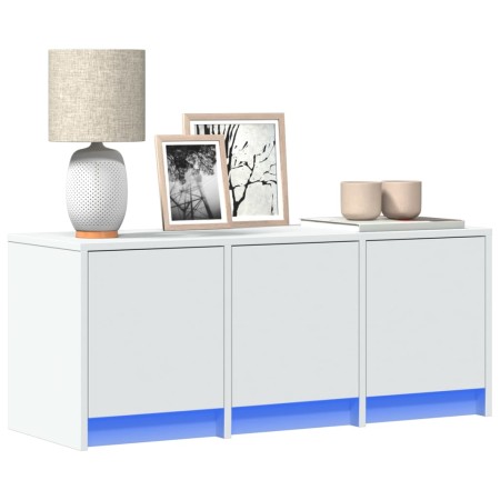 Mueble de TV con LED madera de ingeniería blanco 97x34x40 cm de , Muebles TV - Ref: Foro24-852236, Precio: 72,19 €, Descuento: %