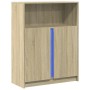 Aparador con LED madera de ingeniería roble Sonoma 77x34x100 cm de , Aparadores - Ref: Foro24-852147, Precio: 81,18 €, Descue...