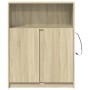 Aparador con LED madera de ingeniería roble Sonoma 77x34x100 cm de , Aparadores - Ref: Foro24-852147, Precio: 81,18 €, Descue...