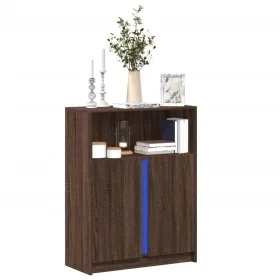 Aparador con LED madera ingeniería marrón roble 77x34x100 cm de , Aparadores - Ref: Foro24-852151, Precio: 78,13 €, Descuento: %