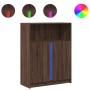 Aparador con LED madera ingeniería marrón roble 77x34x100 cm de , Aparadores - Ref: Foro24-852151, Precio: 78,98 €, Descuento: %