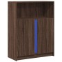 Aparador con LED madera ingeniería marrón roble 77x34x100 cm de , Aparadores - Ref: Foro24-852151, Precio: 78,98 €, Descuento: %