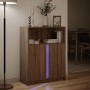 Aparador con LED madera ingeniería marrón roble 77x34x100 cm de , Aparadores - Ref: Foro24-852151, Precio: 78,98 €, Descuento: %