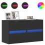 Muebles de TV de pared con luces LED 2 uds negro 41x31x45 cm de , Muebles TV - Ref: Foro24-852274, Precio: 111,59 €, Descuent...