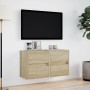 Muebles de TV de pared luces LED 2 uds roble Sonoma 41x31x45 cm de , Muebles TV - Ref: Foro24-852276, Precio: 93,18 €, Descue...