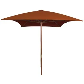 Garden umbrella with terracotta wooden pole 200x300 cm by vidaXL, Umbrellas - Ref: Foro24-313759, Price: 70,49 €, Discount: %