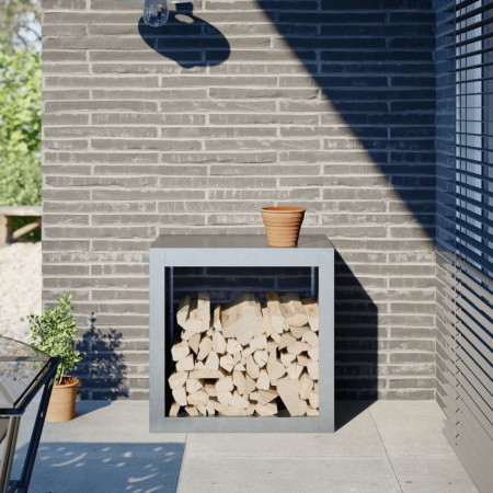 Leñero acero galvanizado 60x40x60 cm de , Bolsas y soportes de leña - Ref: Foro24-851008, Precio: 78,21 €, Descuento: %