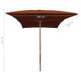 Sombrilla de jardín con palo de madera terracota 200x300 cm de vidaXL, Sombrillas - Ref: Foro24-313759, Precio: 76,69 €, Desc...