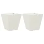 Jardineras 2 unidades acero blanco 30x30x30 cm de , Maceteros y jardineras - Ref: Foro24-851041, Precio: 48,80 €, Descuento: %