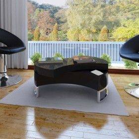 Mesa de centro moderna y ajustable negra con brillo de vidaXL, Mesas de centro - Ref: Foro24-240425, Precio: 342,42 €, Descue...