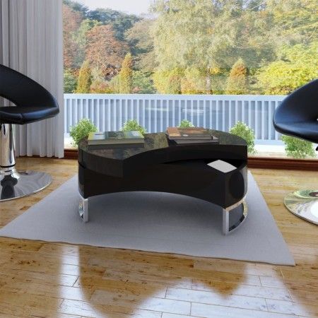 Mesa de centro moderna y ajustable negra con brillo de vidaXL, Mesas de centro - Ref: Foro24-240425, Precio: 342,42 €, Descue...