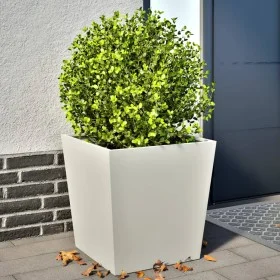 Jardineras 2 uds de acero blanco 50x50x50 cm de , Maceteros y jardineras - Ref: Foro24-851069, Precio: 89,81 €, Descuento: %