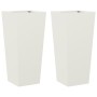 Jardineras 2 uds acero blanco 35x35x75 cm de , Maceteros y jardineras - Ref: Foro24-851083, Precio: 107,04 €, Descuento: %