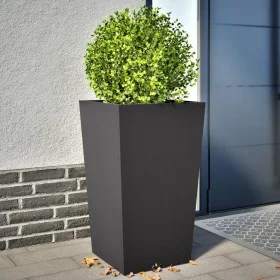 Jardineras 2 uds acero negro 45x45x75 cm de , Maceteros y jardineras - Ref: Foro24-851095, Precio: 120,53 €, Descuento: %