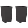 Jardineras 2 uds acero negro 45x45x75 cm de , Maceteros y jardineras - Ref: Foro24-851095, Precio: 120,53 €, Descuento: %