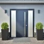 Jardineras 2 uds acero negro 45x45x75 cm de , Maceteros y jardineras - Ref: Foro24-851095, Precio: 120,53 €, Descuento: %