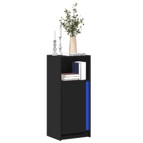 Aparador con luces LED madera de ingeniería negro 42,5x34x100cm de , Aparadores - Ref: Foro24-852153, Precio: 65,29 €, Descue...