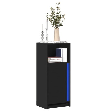 Aparador con luces LED madera de ingeniería negro 42,5x34x100cm de , Aparadores - Ref: Foro24-852153, Precio: 65,29 €, Descue...