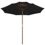 Sombrilla de dos pisos palo de madera negra 270 cm de vidaXL, Sombrillas - Ref: Foro24-313766, Precio: 81,58 €, Descuento: %