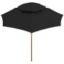 Sombrilla de dos pisos palo de madera negra 270 cm de vidaXL, Sombrillas - Ref: Foro24-313766, Precio: 81,58 €, Descuento: %