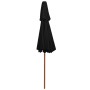 Sombrilla de dos pisos palo de madera negra 270 cm de vidaXL, Sombrillas - Ref: Foro24-313766, Precio: 81,58 €, Descuento: %