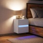 Mesita de noche de pared con luces LED blanco de , Mesitas de noche - Ref: Foro24-3307961, Precio: 54,55 €, Descuento: %