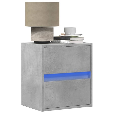 Mesitas de noche de pared con luces LED 2 uds gris hormigón de , Mesitas de noche - Ref: Foro24-3307968, Precio: 93,48 €, Des...