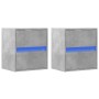 Mesitas de noche de pared con luces LED 2 uds gris hormigón de , Mesitas de noche - Ref: Foro24-3307968, Precio: 93,48 €, Des...