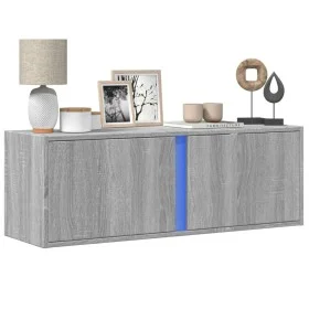 Mueble de TV de pared con luces LED gris Sonoma 100x31x35 cm de , Muebles TV - Ref: Foro24-852269, Precio: 61,50 €, Descuento: %