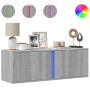 Mueble de TV de pared con luces LED gris Sonoma 100x31x35 cm de , Muebles TV - Ref: Foro24-852269, Precio: 62,34 €, Descuento: %